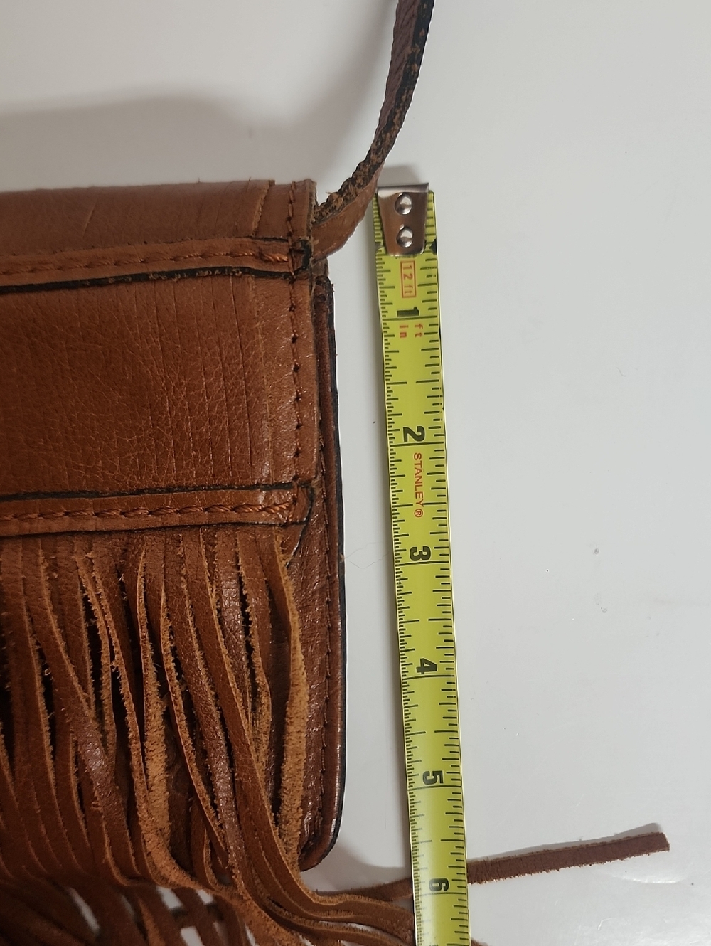Patricia Nash Small Brown Leather Fringe Crossbody Saddlebag Fits Essentials WOW - Picture 11 of 11